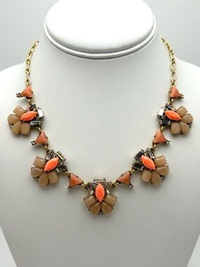 J. Crew Orange Peach Jeweled Necklace